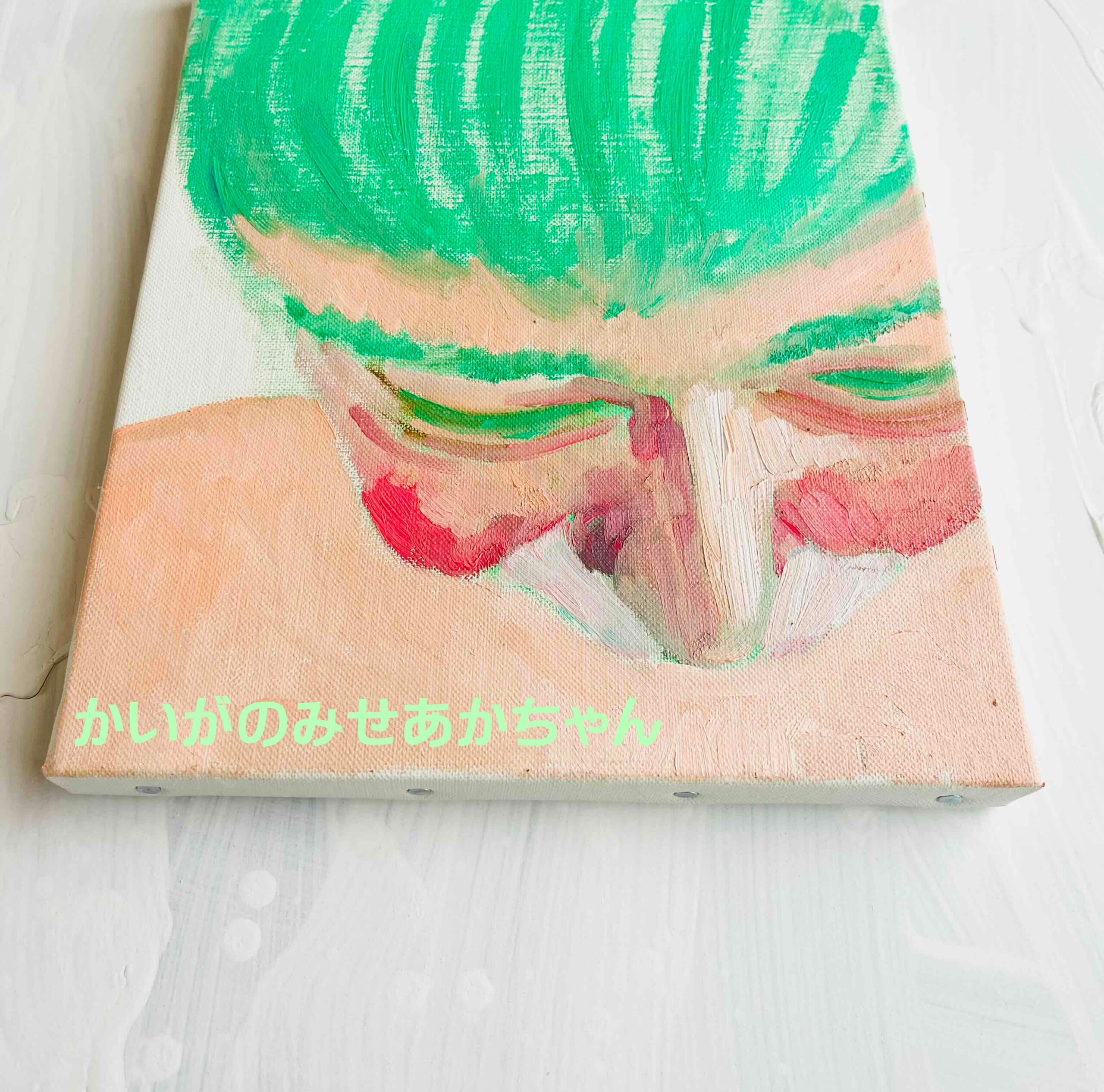 22×27㎝「僕のビール冷えてない2」油彩・原画・F3 【公式通販】