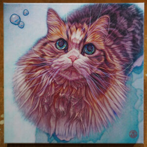 水の中の猫-夕（250×250mm） | 関 陽 ｜インテリア絵画 アートの専門