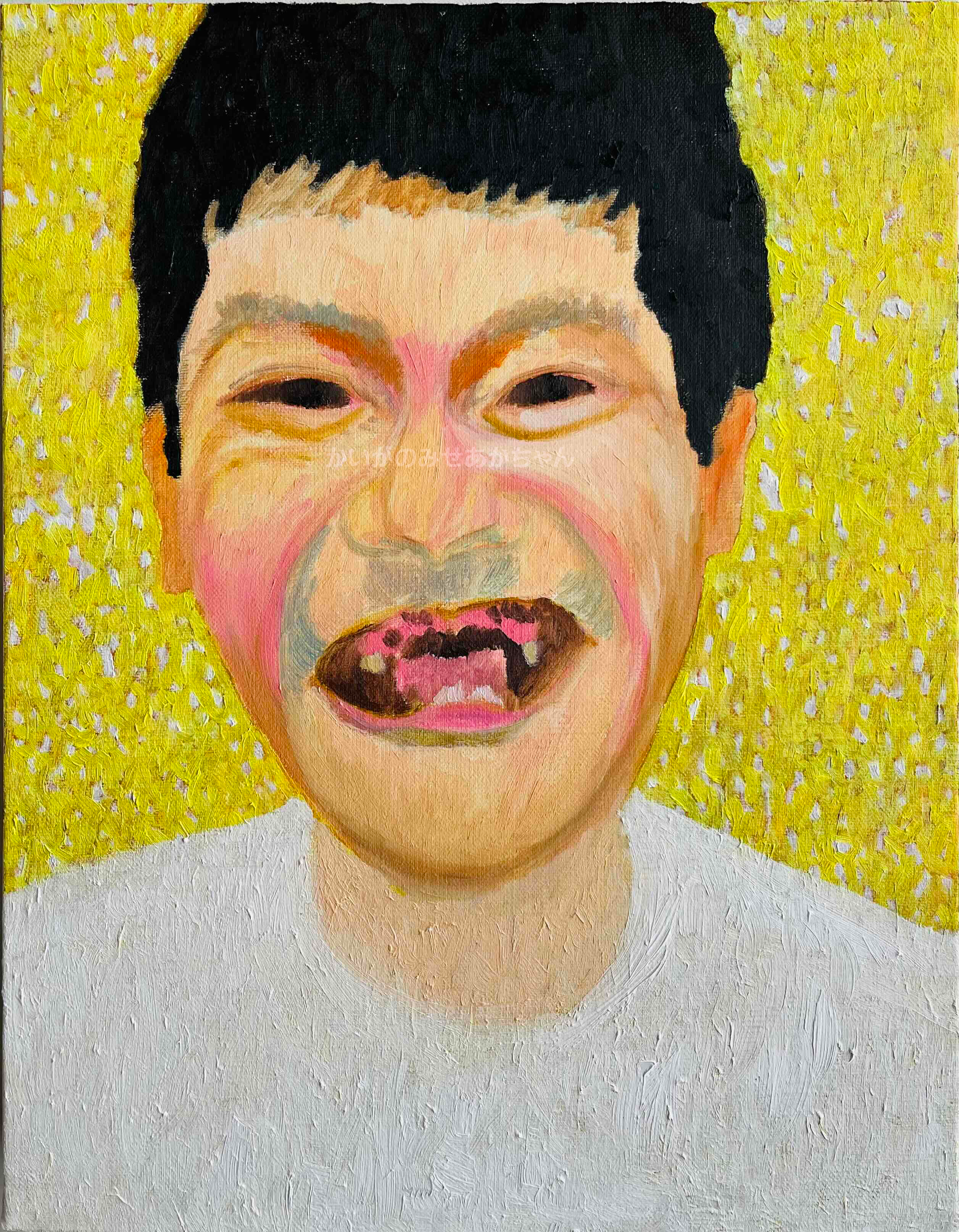 32×41㎝「キスを待つ男」F6・油彩・原画