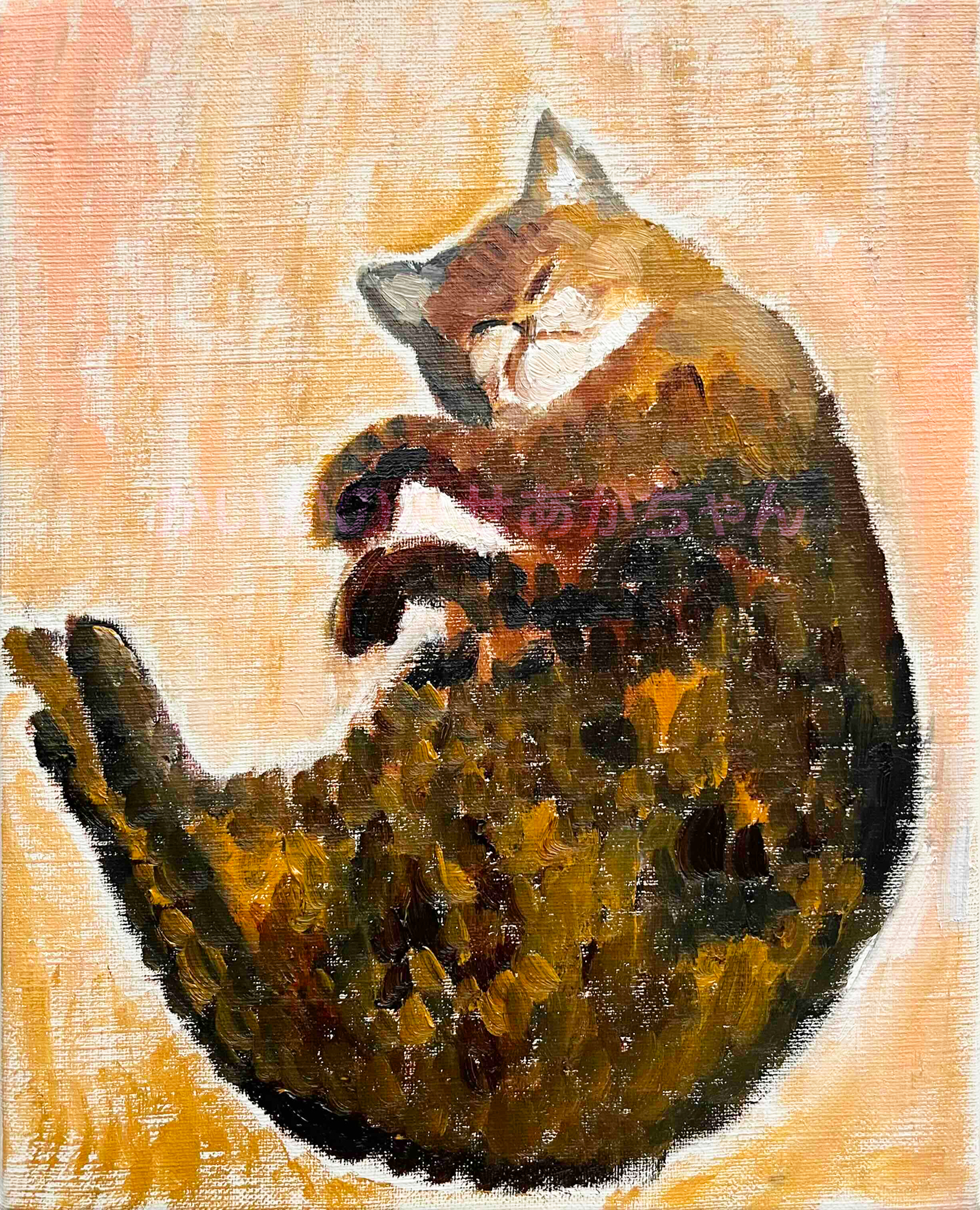 原画「眠る猫」F3・油彩 | かいがのみせあかちゃん ｜インテリア絵画
