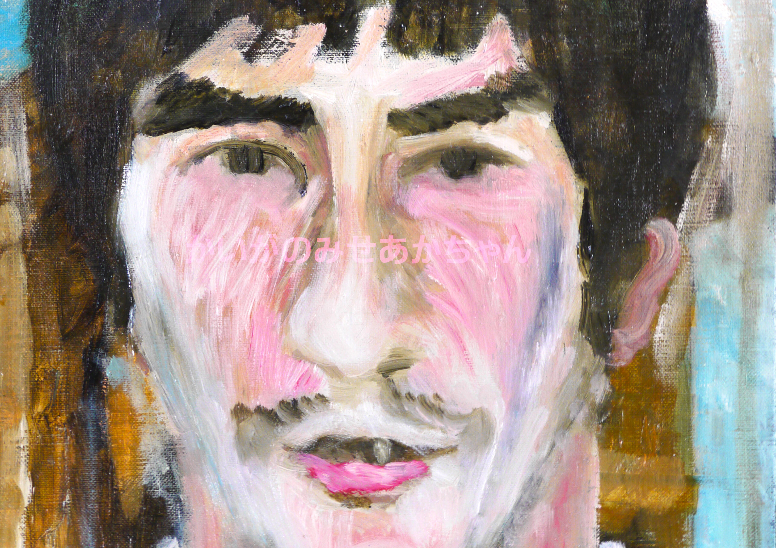 32×41㎝「キスを待つ男」F6・油彩・原画