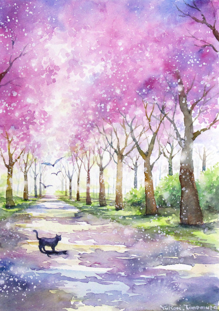 桜色の並木道 | Yukari.Tanemura ｜インテリア絵画 アートの専門通販