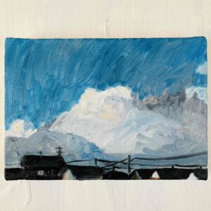 油彩画 原画「キラメク木漏れ日」アート 絵画 32×41㎝ F6 キャンバス