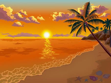 海 夕焼けイラスト｜無料イラスト・フリー素材なら「イラストAC」