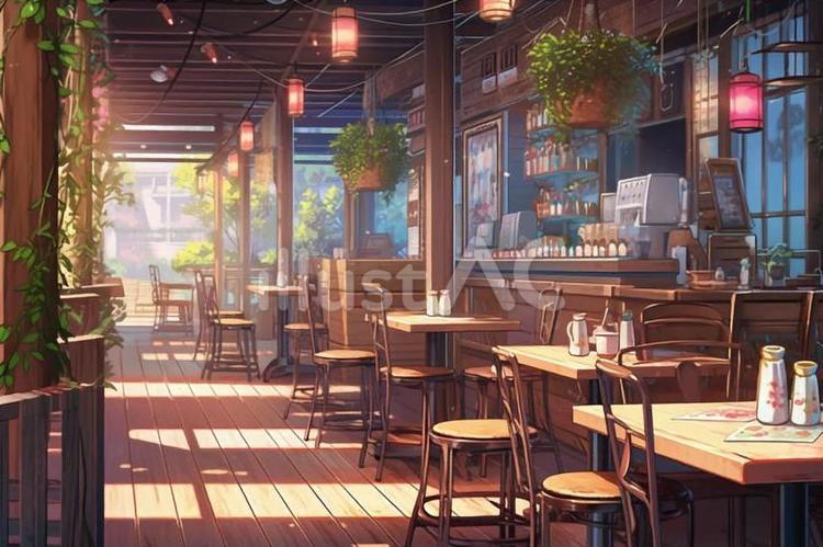 カフェの風景イラスト - No: 24070407｜無料イラスト・フリー素材なら