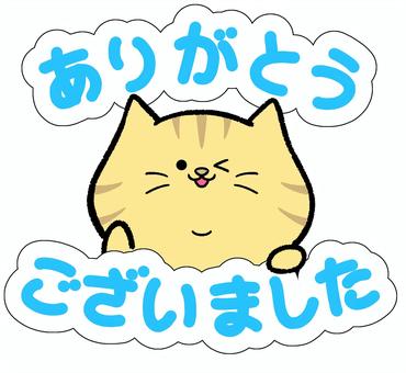 ゆるかわ三毛猫のありがとうございますイラスト - No: 23632500｜無料