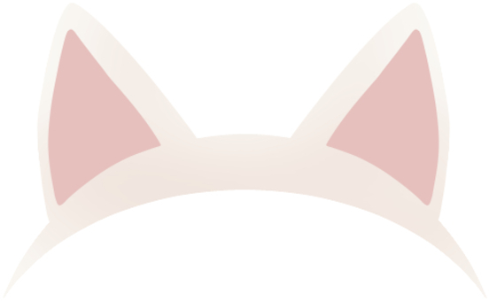 猫耳カチューシャ 白イラスト - No: 586528｜無料イラスト・フリー素材