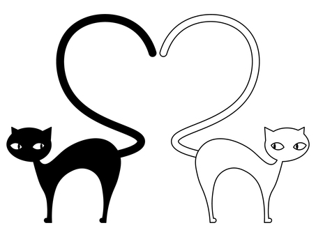 白猫と黒猫イラスト｜無料イラスト・フリー素材なら「イラストAC」