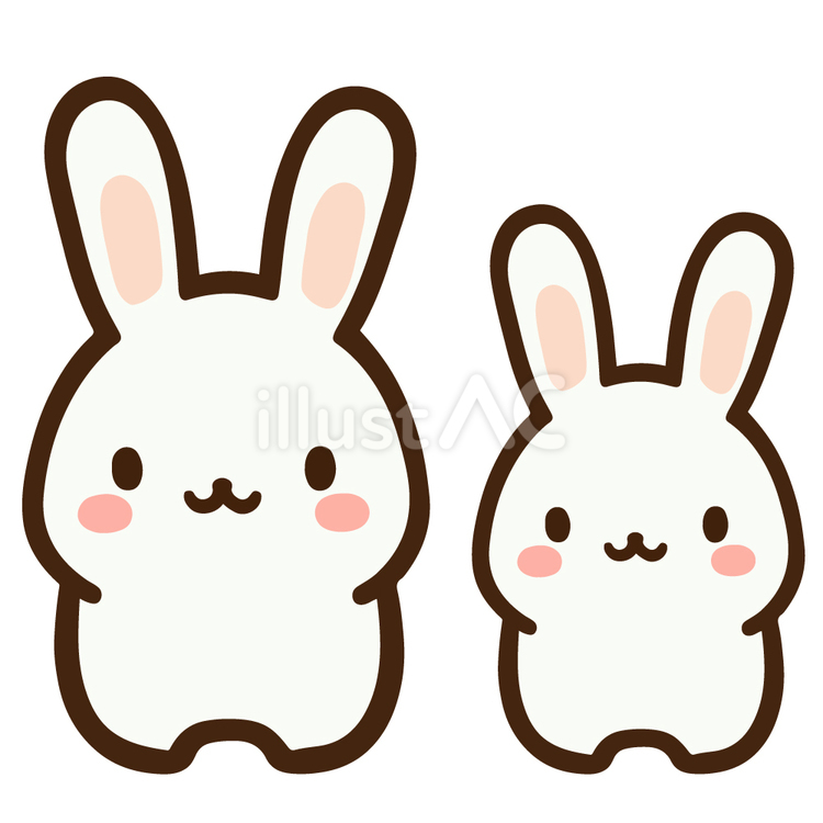 フリーカット絵素材／可愛いウサギイラスト - No: 24582430｜無料