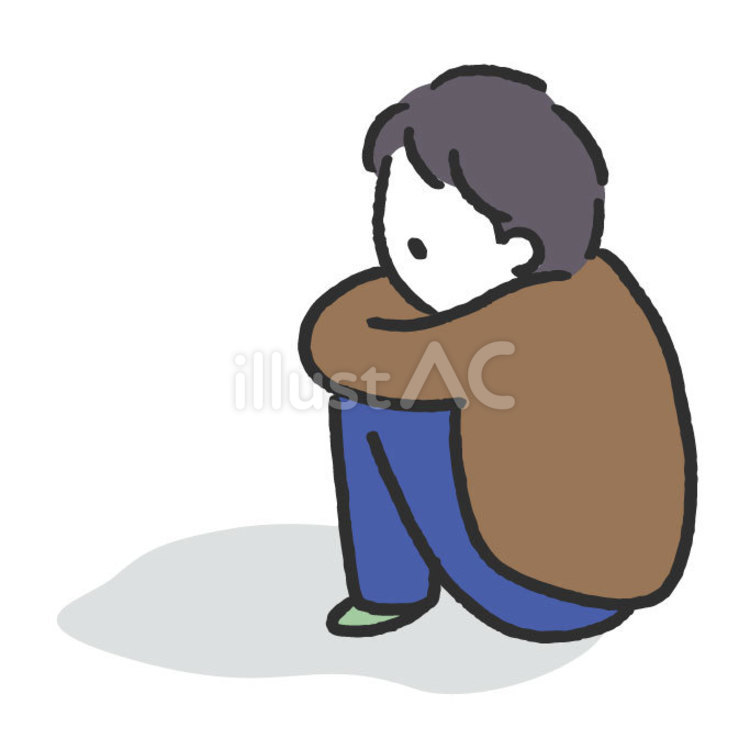 孤独な男性2イラスト - No: 25622398｜無料イラスト・フリー素材なら