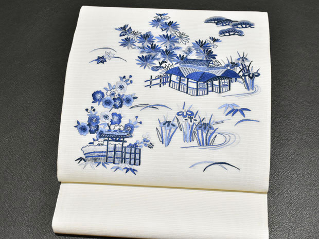 上品に華やぐ【蘇州刺繍】 大人気モチーフ【貝合わせ】 袋帯と同格の