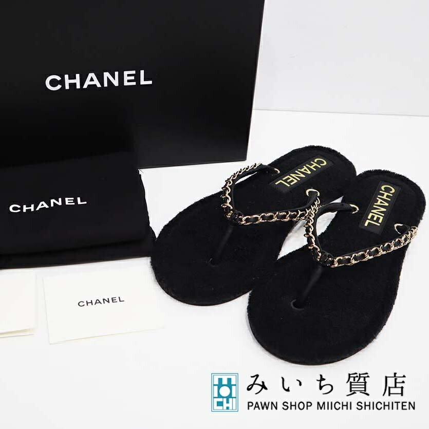 CHANEL ビーチサンダル サイズ39 ブラック/ベージュ 楽天市場