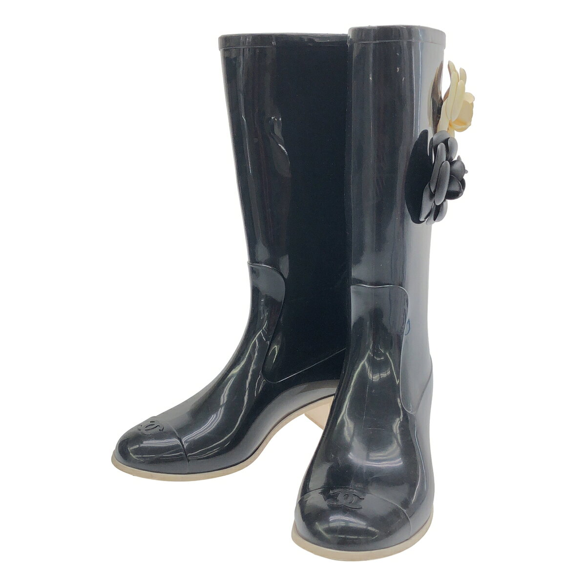 楽天市場】シャネル レイン ブーツ カメリアの通販