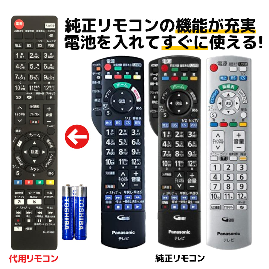 楽天市場】panasonic テレビ リモコン n2qbyb000042の通販