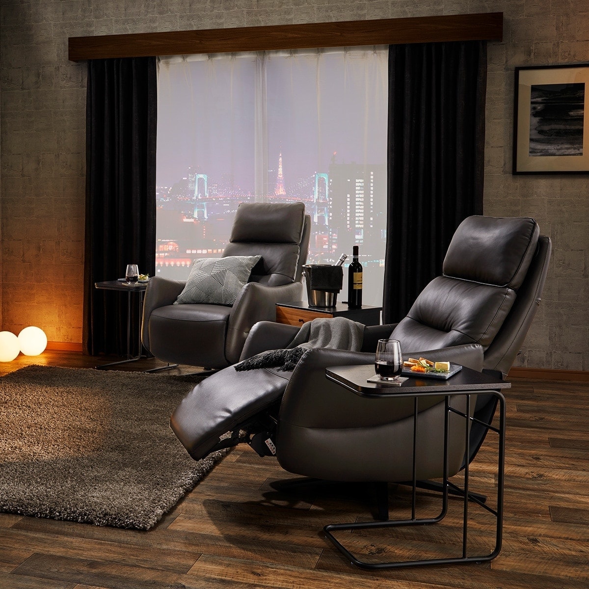 幅76cm] 電動リクライニングチェア(2モーター LE01DBR） 【配送員設置