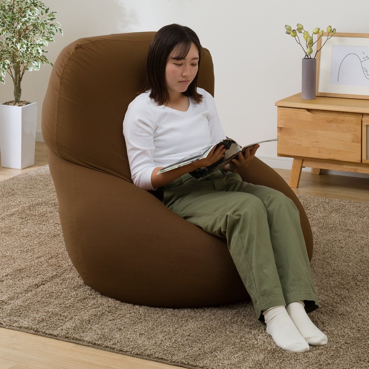 幅160cm] ビーズクッション角丸 (メガ ブラウン) 【1年保証】 | ニトリ