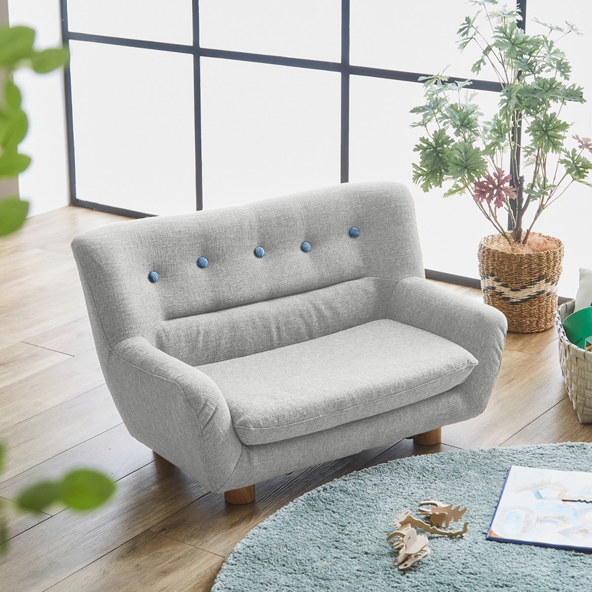 IKEA コアルプ KOARP 1人掛けソファ グレー 背面収納有り IKEA