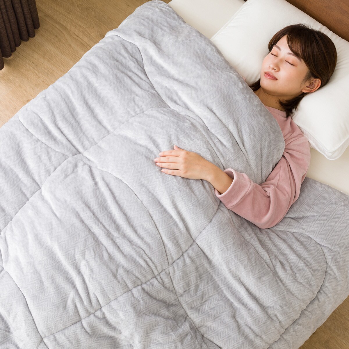 そのまま使える吸湿発熱掛け布団 シングル (Nウォーム GY K2311 S) 【1