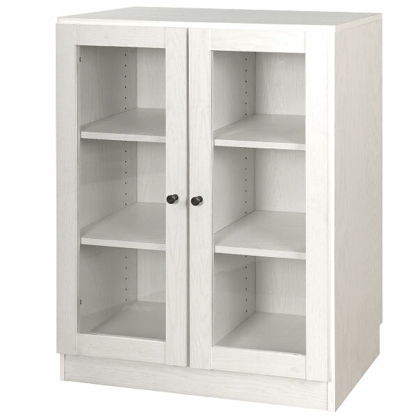 ニトリ [幅76.5cm]本棚セット(サラ1077WH/ガラス扉2) 【送料無料・玄関