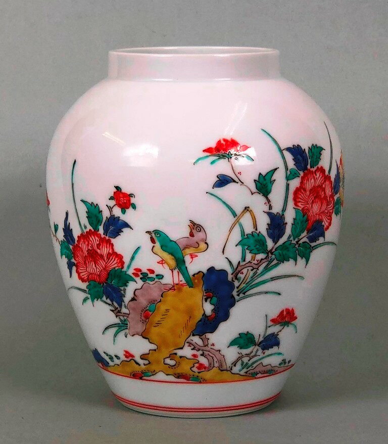 有田焼 十四代柿右衛門 錦 岩牡丹文 酒器 共箱 ぐい呑お猪口 徳利 人間