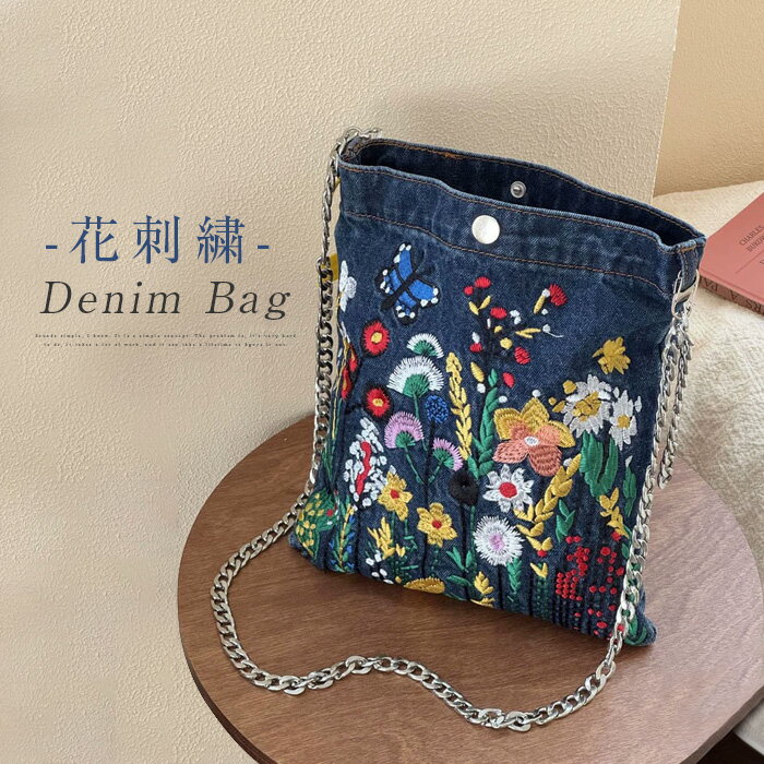 楽天市場】デニム バッグ（柄刺繍）の通販