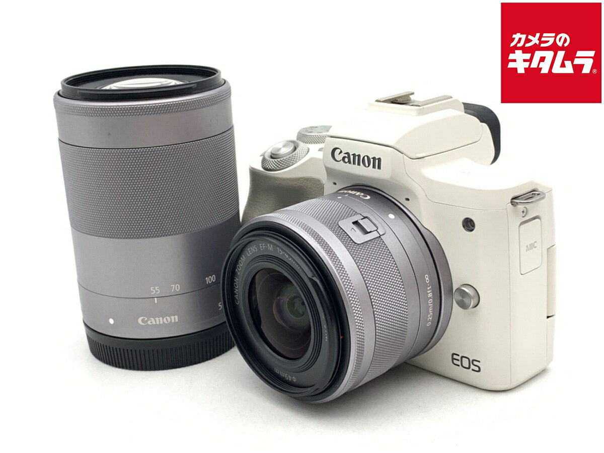 箱あり】Canon EOS Kiss M2 ダブルズームキット ホワイト CANON EOS