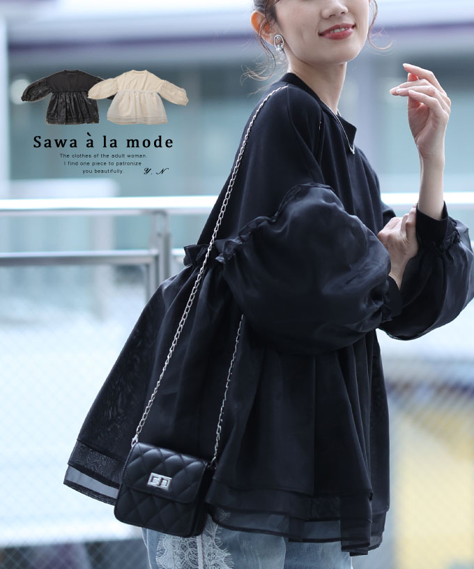 rosymonster オーガンジートップス 黒 rosymonster オーガンジー