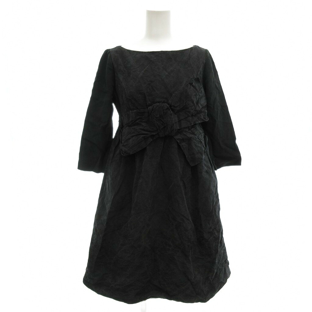 FOXEY ひざ丈ワンピース シルク フレア タック FOXEY ひざ丈ワンピース