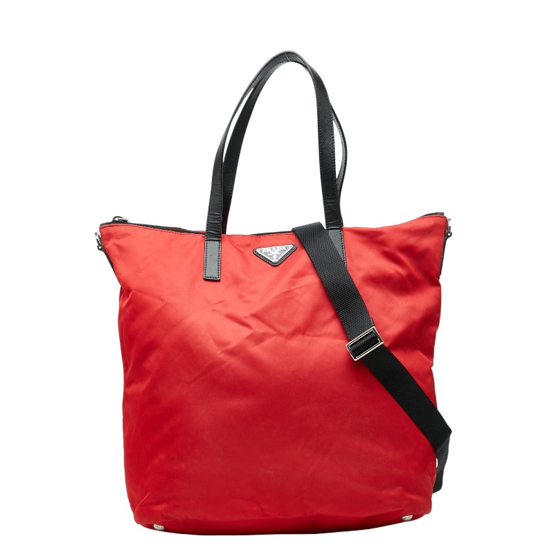 楽天市場】赤 ナイロン プラダ トートバッグの通販