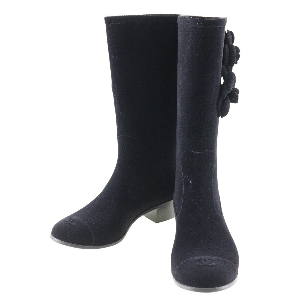 楽天市場】シャネル レイン ブーツ カメリアの通販