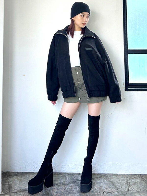 EMODA エモダ 厚底 ブーツ スクエア フィット ロング ブーツ ニーハイ