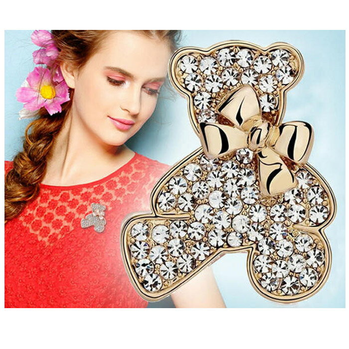 楽天市場】テディベア ブローチの通販