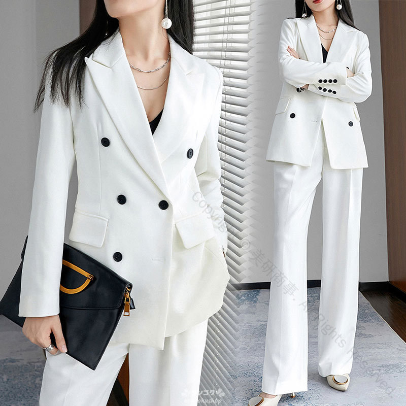 楽天市場】ワイドパンツ ホワイト（スーツ・セットアップ｜レディース