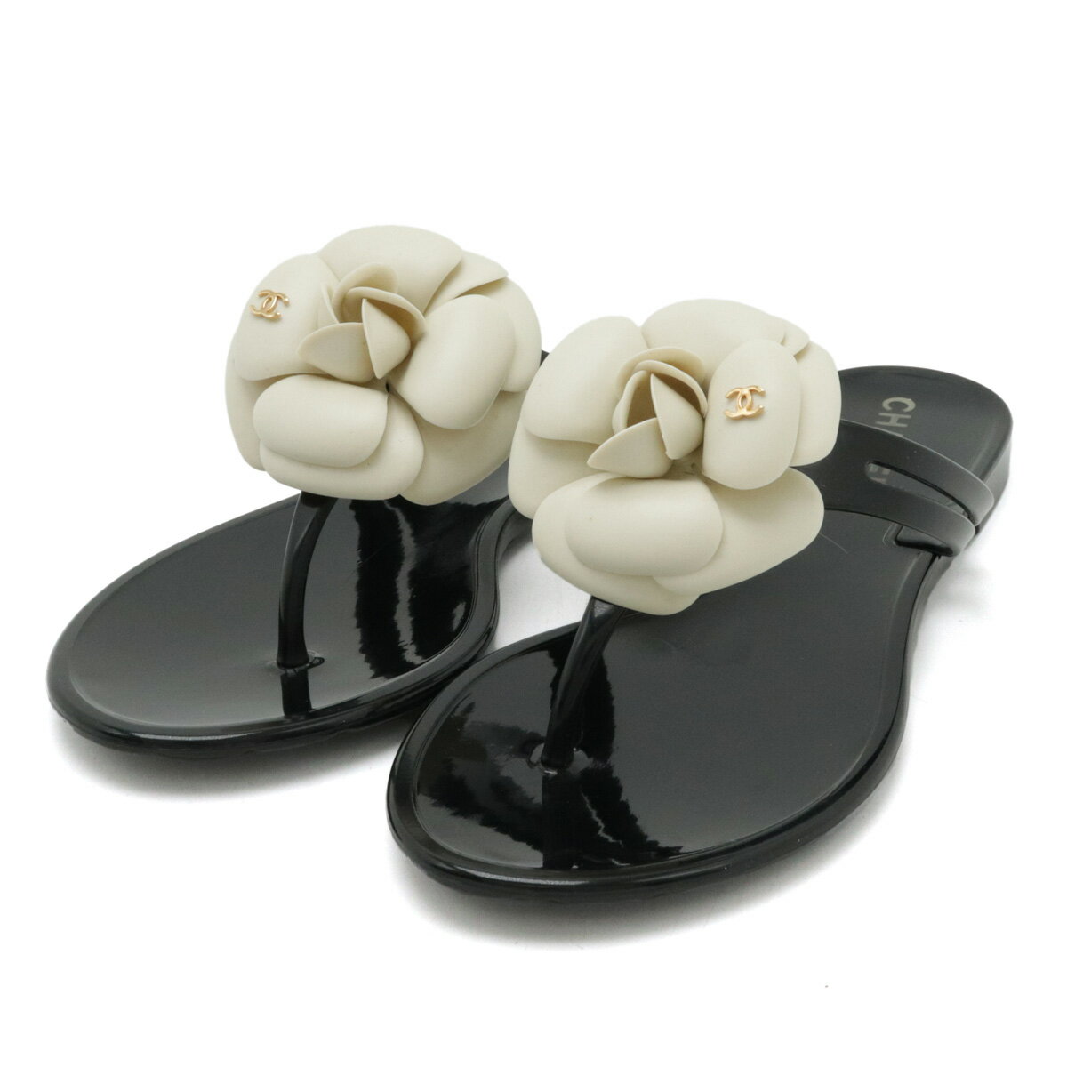 CHANEL ビーチサンダル サイズ39 ブラック/ベージュ 楽天市場