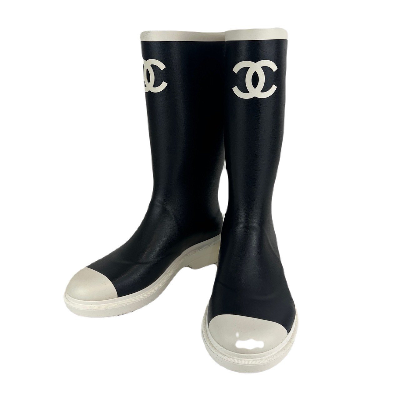 楽天市場】シャネル レイン ブーツ カメリアの通販