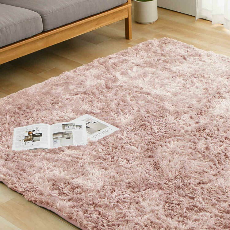 大判/ベージュベース淡いくすみピンクのローズガーデンラグ No.739