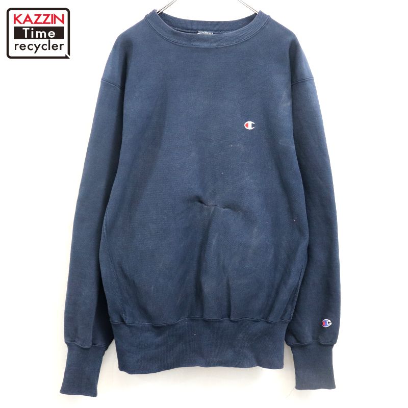 楽天市場】90's usa製チャンピオン リバースウィーブ 紺の通販