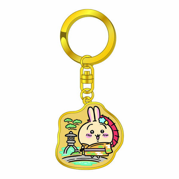 京都「ちいかわ うさぎ 兼六園 ダイカットキーホルダー」（ご当地