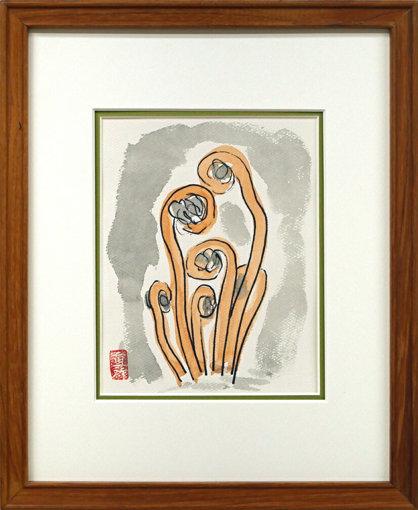 ☆坂本直行☆「ハンノキの実」ペン画 径145mm円 ☆坂本直行☆「