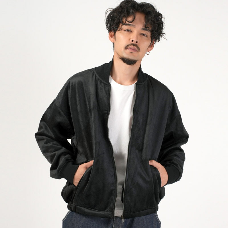 楽天市場】スカジャン ベロア（カラーブラック）（メンズファッション