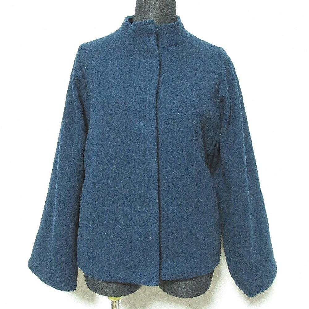 エムフィル M・fil 比翼ノーカラー コート 濃紺 サイズ40 春・秋 楽天