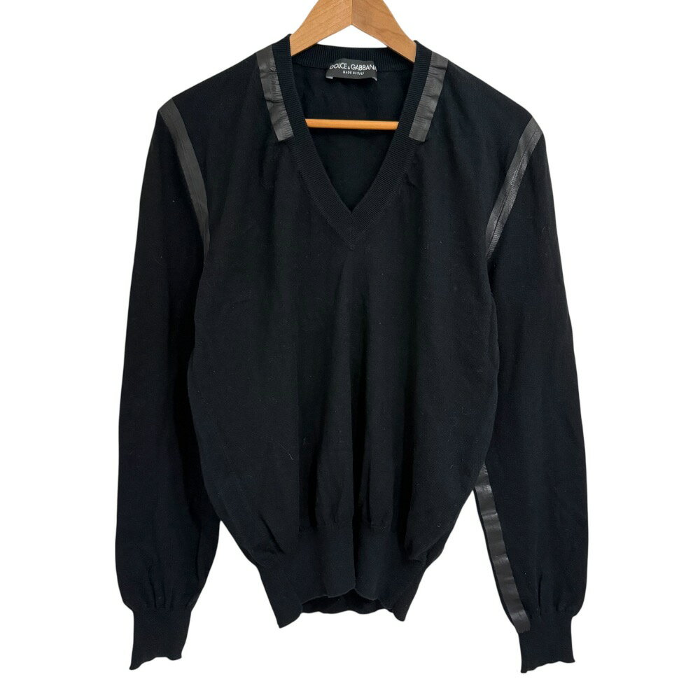 DOLCE & GABBANA リブ編みセーター メンズ 黒サイズ44 Dolce & Gabbana