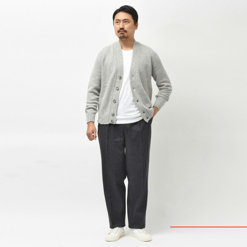 FEDELI（フェデーリ）ウールカシミアナイロンブークレソリッドニット