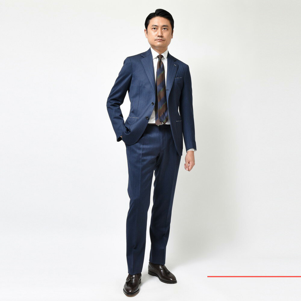 De Petrillo（デ ペトリロ）ウールヘリンボーン3Bジャケット NAPOLI