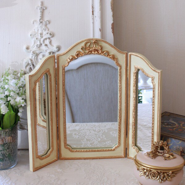 楽天市場】卓上ミラー アンティーク（三面鏡｜鏡）：インテリア・寝具