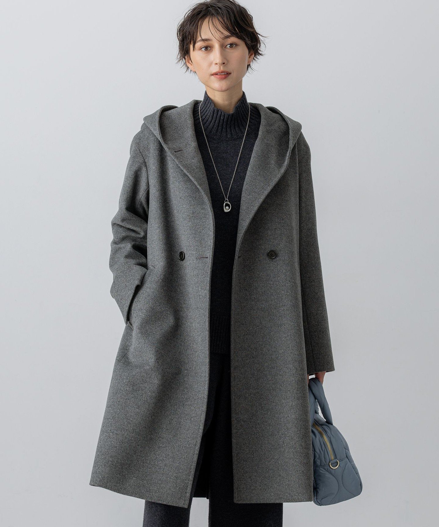 楽天市場】ウールアンゴラビーバー フーデッドコート 23区の通販