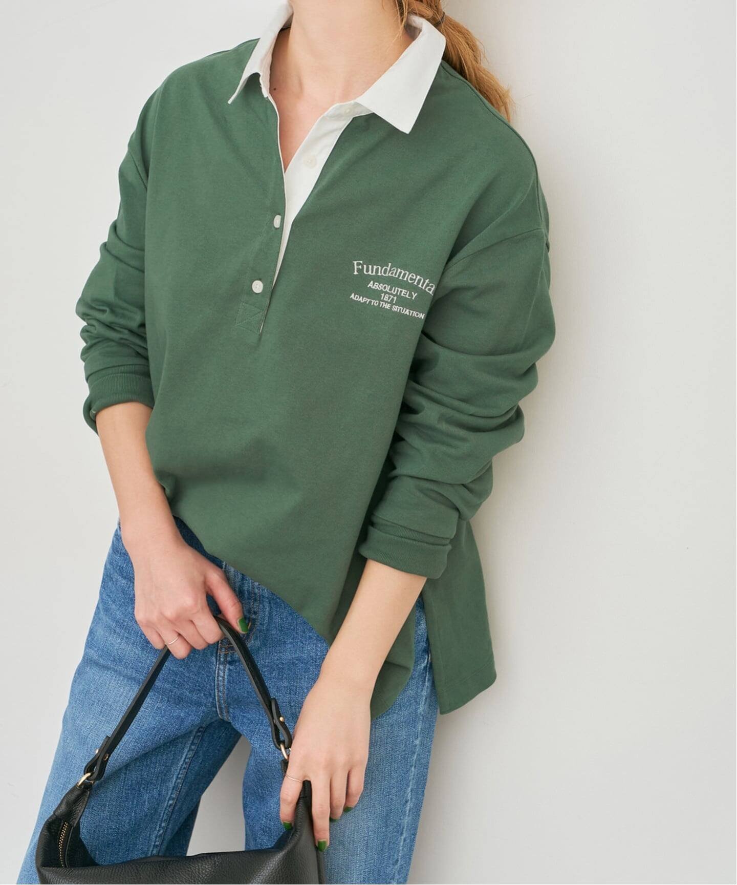 楽天市場】ラガーシャツ（カラーグリーン）（レディースファッション