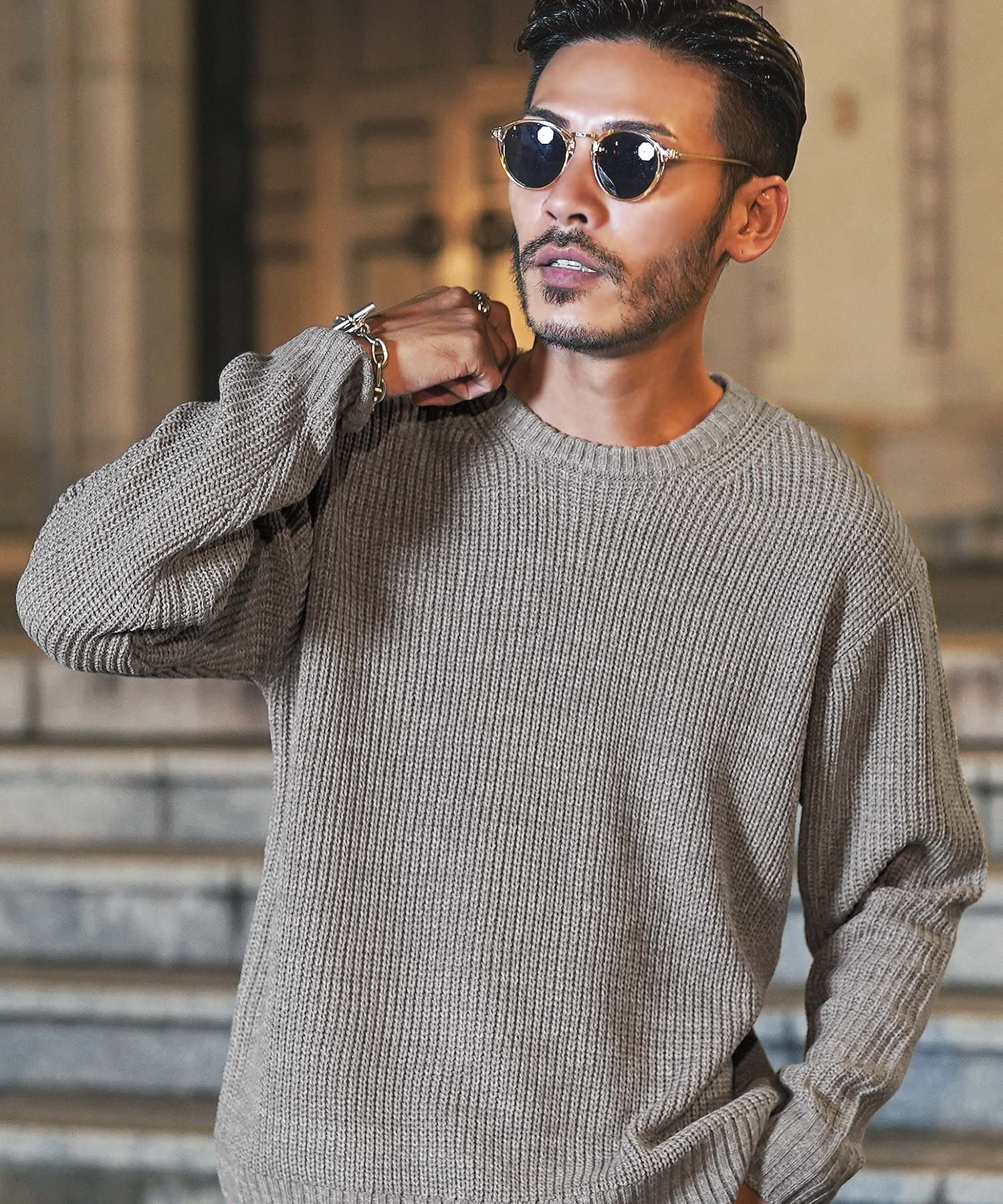 楽天市場】ブラウン（ネックラインクルーネック）（ニット・セーター