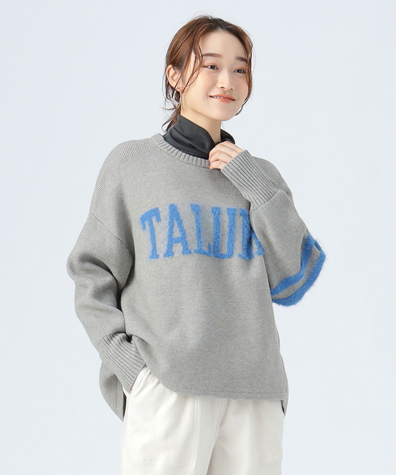 楽天市場】グレー（柄ロゴ）（ニット・セーター｜トップス