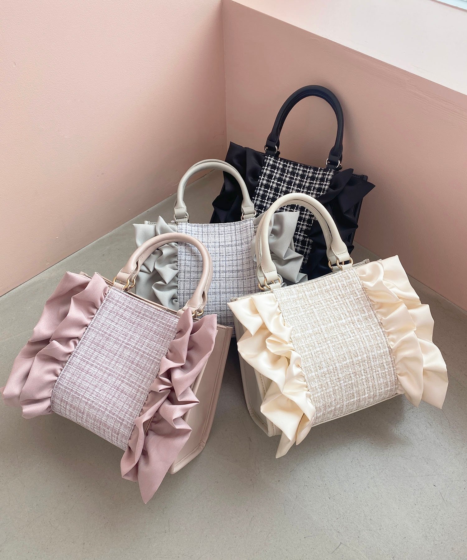 楽天市場】ツイード ピンク（レディースバッグ｜バッグ）：バッグ